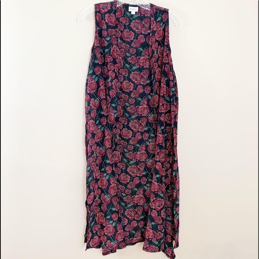 LulaRoe Joy Rose Sleeveless Duster Size S